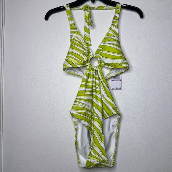 MICHAEL MICHAEL KORS Women's Printed O-Ring Cutout One-Piece Swimsuit Size 6 - Picture 6 of 11